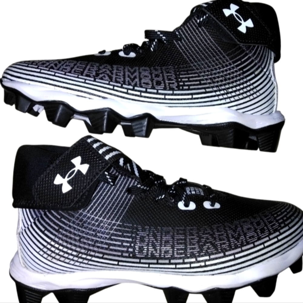 Under Armour Black and White Kids Sneakers